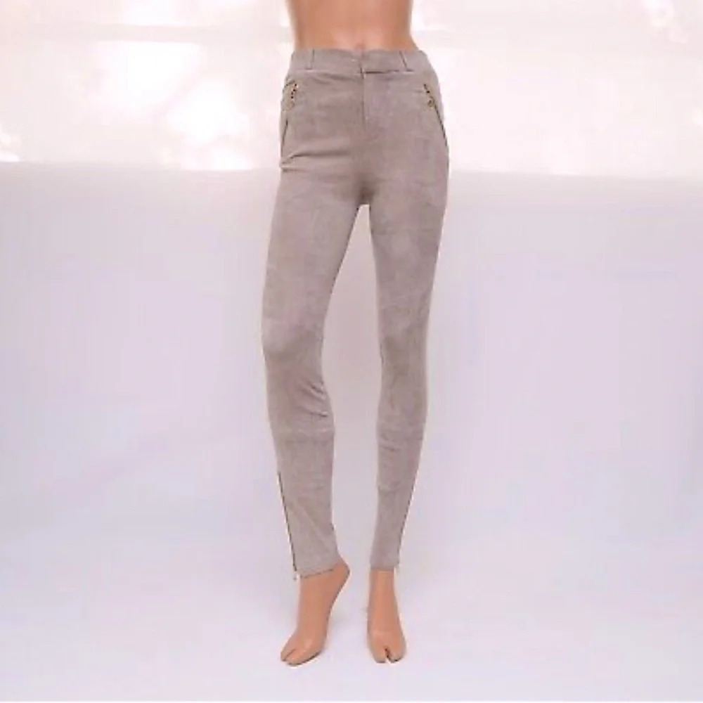 J Brand 100% Lamb Leather suede Moto style skinny pants